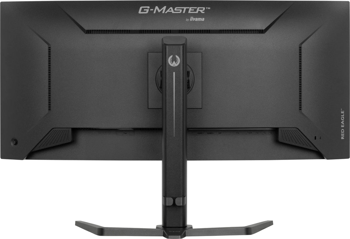 Rear view of the IIYAMA GCB3484WQSU-B2 curved monitor and height-adjustable stand
