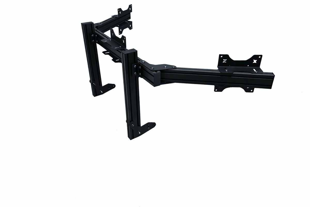 SimXPro Integrated Triple Screen Setup Heavy - VESA 75-100-200 - Black