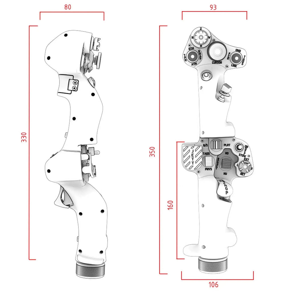 VIRPIL Controls Dual-SF Collective Grip, RGB (Two-Handed) – Black