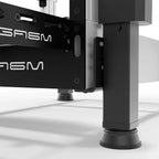 Close-up of a motion actuator secured to a SIMGASM chassis with a black BS-MA steel bracket