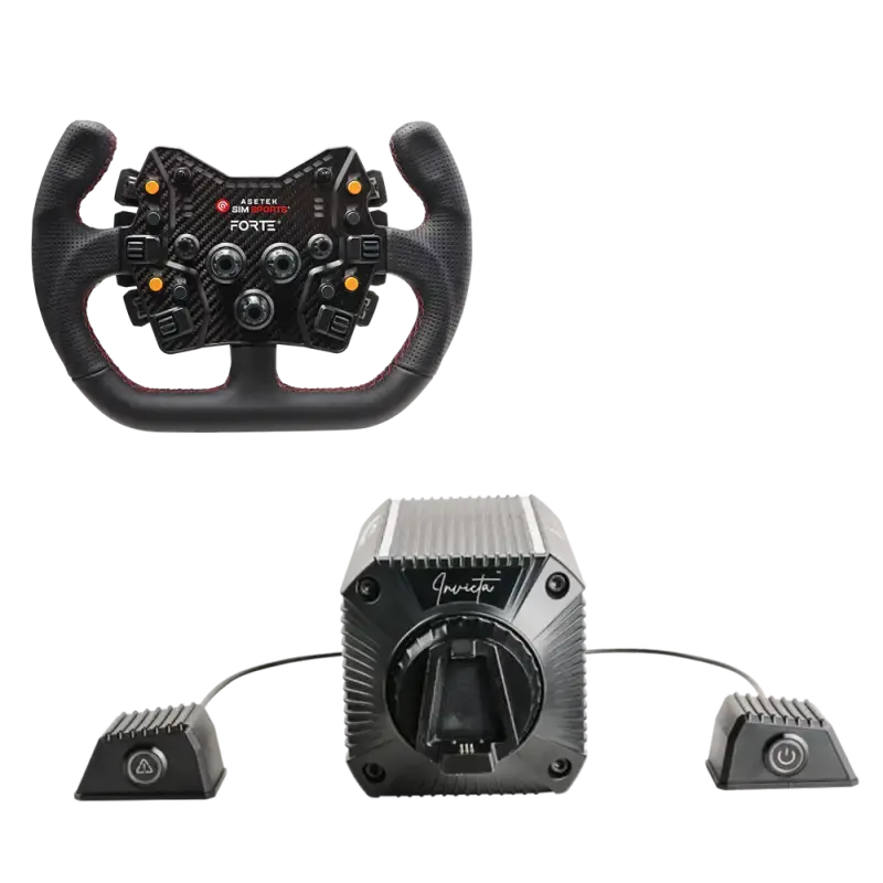 Asetek SimSports Invicta 27nm Direct Drive Wheel Base - Forte GT Wheel Bundle