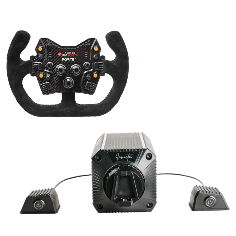 Asetek SimSports Invicta 27nm Direct Drive Wheel Base - Forte GT Wheel Bundle
