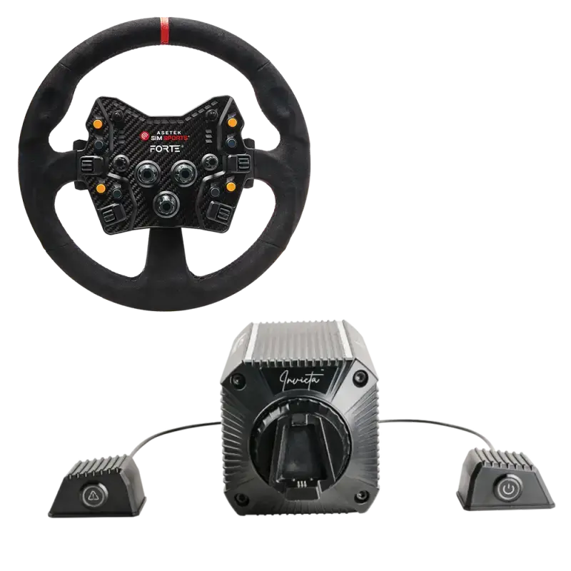 Asetek SimSports Invicta 27nm Direct Drive Wheel Base - Forte GT Wheel Bundle