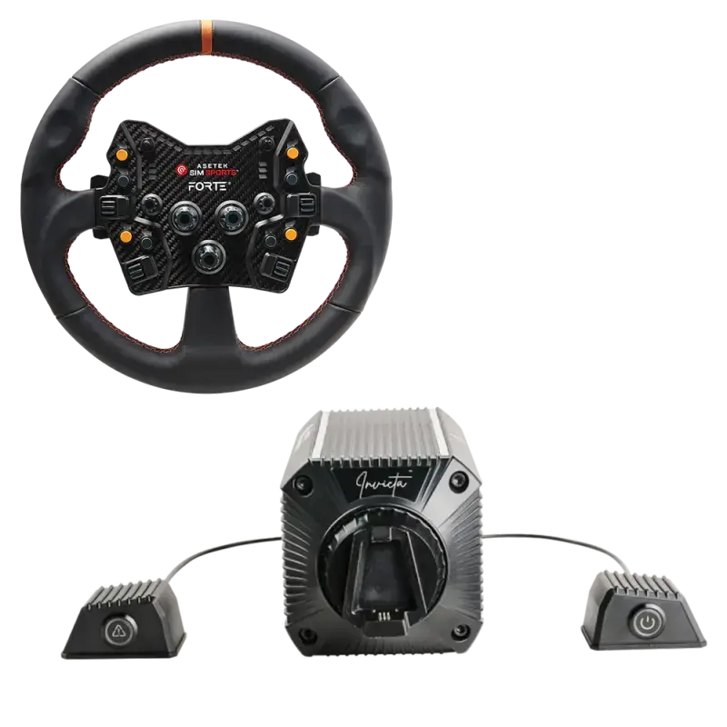 Asetek SimSports Invicta 27nm Direct Drive Wheel Base - Forte GT Wheel Bundle