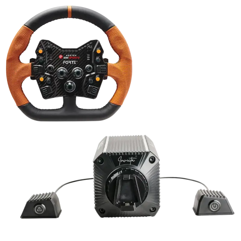 Asetek SimSports Invicta 27nm Direct Drive Wheel Base - Forte GT Wheel Bundle