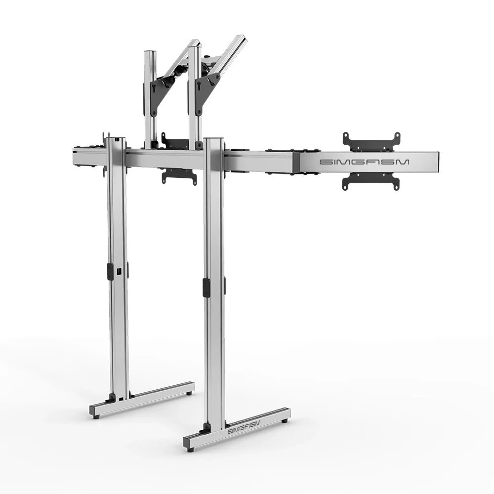 SIMGASM | Apex Free Standing Quad Monitor Stand VESA 75/200 - Silver