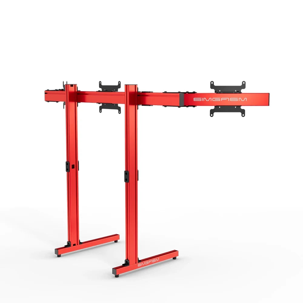SIMGASM | Apex Free Standing Triple Monitor Stand VESA 75/200 - Red