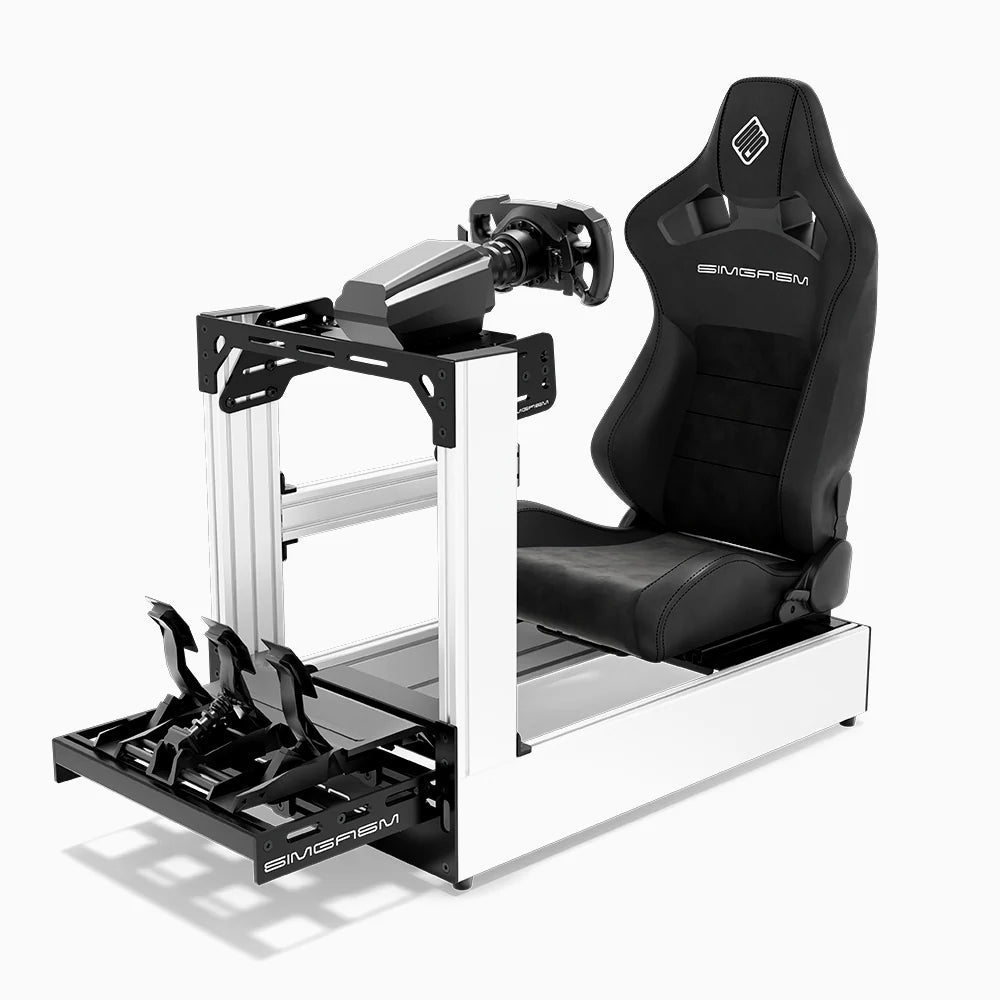 SIMGASM | Pro Aluminum Sim Racing Cockpit - White