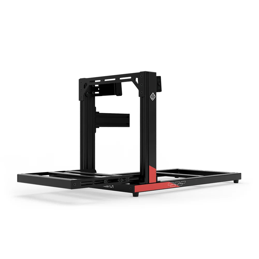 SIMGASM Hobby C40 Aichi Works aluminum cockpit in black and red with side wheel mount, low front three-quarter view.