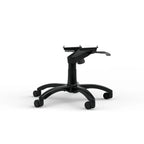 Left three-quarter view of the black SIMGASM office-chair base and tilt mechanism