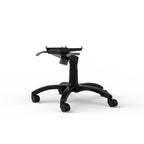 Rear three-quarter view of the black SIMGASM office-chair base and tilt controls