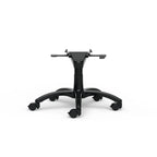 Front view of the black SIMGASM office-chair base and five-wheel layout