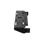 Three-quarter view of the compact black add-on plate for the SIMGASM shifter mount