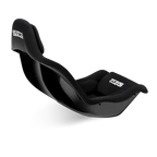 Sparco GP Gaming race chair, front-side studio view of the low black shell and padded interior